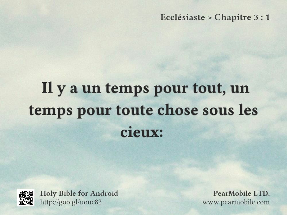 Ecclésiaste, Chapitre 3:1